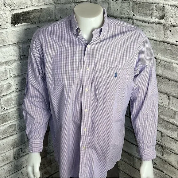 Ralph Lauren Checked Gingham Print Button Down Shirt - Picture 2 of 7